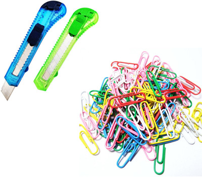 Crafts Haveli 2pc Paper Kinife & Paper Clips Multi Round