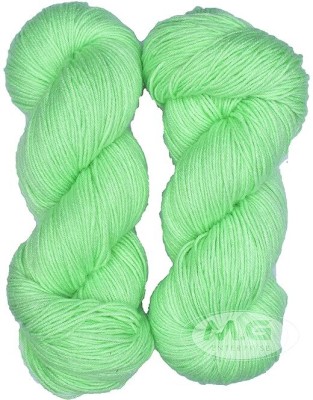 M.G Enterprise Vardhman Brilon Grape Green Wool Hank Hand knitting wool thread dyed