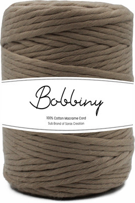 Bobbiny 3 Ply/Single Stand Macrame 100 Meters, 4mm Cotton Cord Dori Thread for Macrame