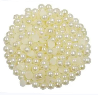 manrish 200pcs Half Cut Pearls(moti)Round Shape forCraft,Decoration,Jewellery&Embroidery