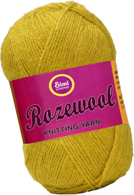 Simi Enterprise Rosewool Mustard 400 gms Wool Ball Hand knitting wool- Art-FIE