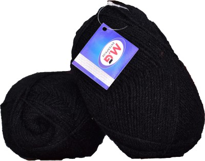 M.G Enterprise Rosemary Black (400 gm) Wool Ball Hand knitting wool / Art Craft soft fingering crochet hook yarn, needle knitting yarn thread dyed