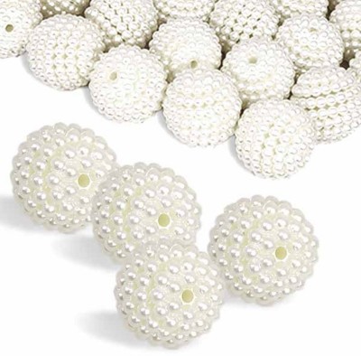 Airtick Pack of 300 Gram (15 Pcs Approx) 40mm White Angura Moti Beading Craft Material