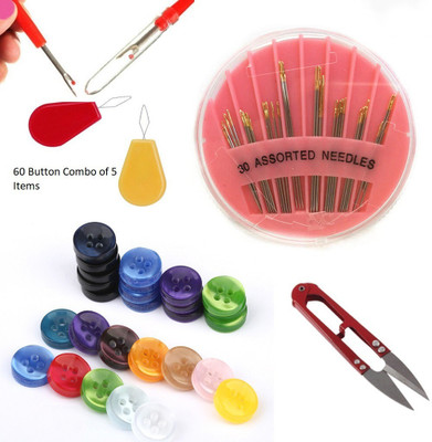 Crafts Haveli Combo of 5 Items - Seam Ripper, Needle Threader & Needle Compact Thread