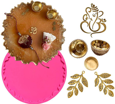 irika Pooja Thali Resin Kit Tray Making Craft Set for Home & Gifting