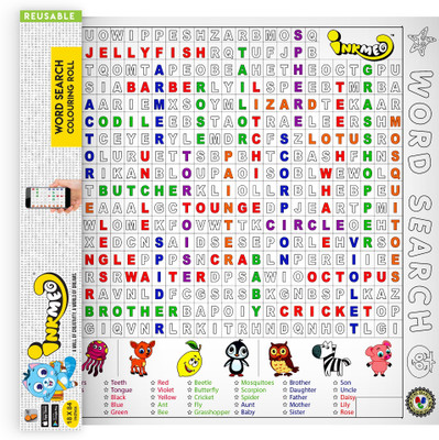 Inkmeo Reusable Word Search Colouring Roll