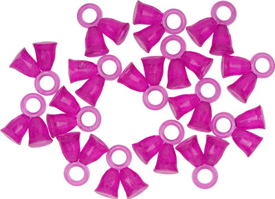 PUSHPA CREATION Plastic Double Bells Beads Loop Hole 50 pcs