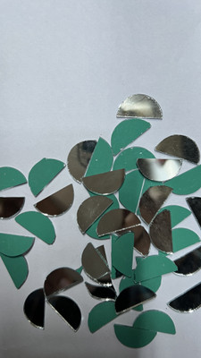 MAHANT FANCY SHAPE SILVER MIRROR FOR LIPPAN ART 20MM 50GM 145PIECE