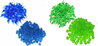 PUSHPA CREATION Plastic Beads Set Art and craft Projects Popti and Blue color qty-300