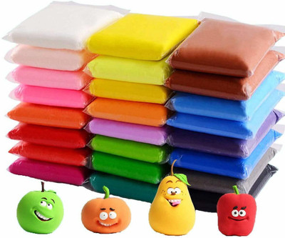OBAMA DIY Colourful Non-Toxic Modeling Air Dry Clay with Tools (24 Pcs)