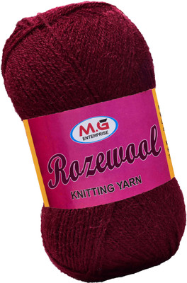 M.G Enterprise Rosewool Mehroon 400 gms Wool Ball Hand knitting wool- Art-FIF