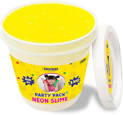 HOTKEI (Neon 1kg) Yellow Fruit Scented DIY Magic Slime Clay Jelly kit Toys for Kids