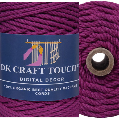 Dk Craft Touch Mejanta 4mm (100m) Twisted Macrame Cotton Thread/Cord Roll For Craft Work