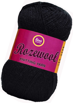 Simi Enterprise Rosewool Black 300 gms Wool Ball Hand knitting wool- Art-FHA