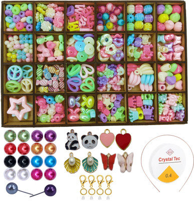 MOM'S TRUST Jewelry Beads Box Set for DIY Bracelet & Necklace Beads for craft Wooden box
