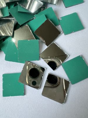 MAHANT SQUARE SHAPE SILVER MIRROR for lippan Art & mud Work 15MM 50GM 80PIECE