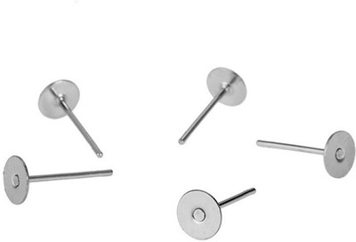 Sharum Crafts Quilling And Jewellery Making Acessories Earring Stud Pin - Silver ( 5
