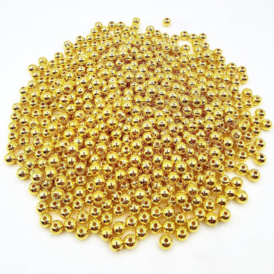 AAASAH 200pcs 8mm Golden Finish Round CCB Beads for Jewellery Making and Art Craft Work