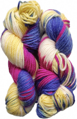 JEFFY Vardhman Jolly Print Thick Chunky Wool Knitting Yarn (Multi 500gm) Shade no-3