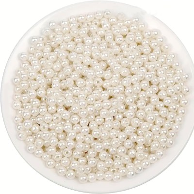 INDIKONB Offwhite Pearl Beads for DIY Jewelry & Craft Making (6mm)