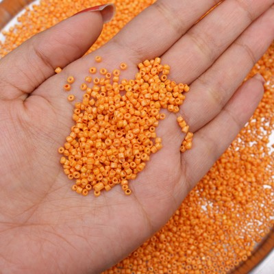 Store_of_arts (pp creations) Light Orange seed Glass beads of 2mm for jewelry making/DIY craft, Pack of 100gm