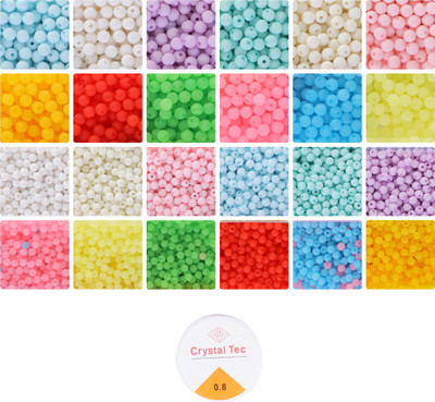 ambitieux 24 matt 8mm nd 6mm color beads with elastic roll