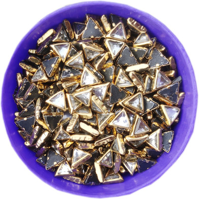 RUHAILA TRIANGLE SHAPE FLAT BACK KUNDAN STONES FOR EMBRIODERY JWELLERY CRAFT 200 PCS
