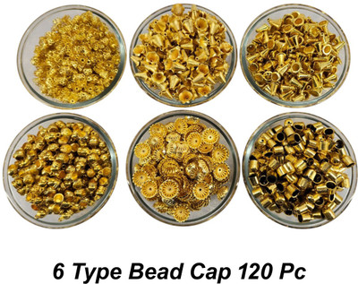 Sharum Crafts Jewelry Finding Crafting Earring Tessel latkan Projects 6 Type Bead Cap 120 Pcs