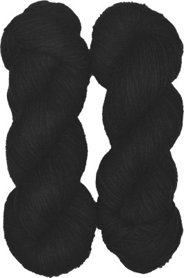 Vardhman Brilon Black (400 gm) Wool Hank Hand knitting wool / Art Craft soft fingering crochet hook yarn, needle knitting yarn thread dye B CE