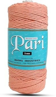 Macrame Cords Pari Dori Thread | 3mm Single Strand | Pastel Orange | 200-250 Metres | 1kg Spool