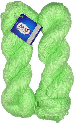 KNIT KING Vardhman Brilon Apple Green Wool Hank Hand knitting wool thread dyed