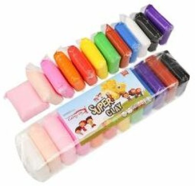 KAINU WORLD Colorful Soft Clay,Non-Toxic Modelling Magic Fluffy Clay with Tools-12pcs