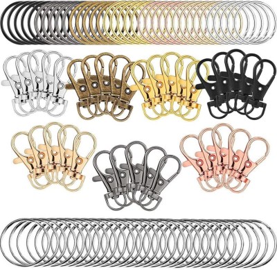 DIY Crafts Swivel Lanyard Snap Hook with Key Rings, Metal Hooks Keychain Pack of 20 Pcs Key Chain