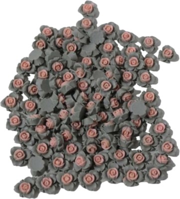 Indian Petals 3D Cut Flat-Back Acrylic Flower Resin Motif for Any Caft, Gray, 100 Pcs