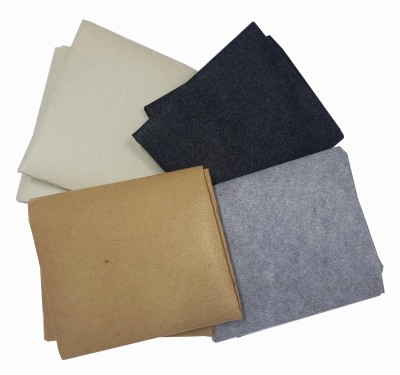 PRANSUNITA Basic 4 Shade Felt Fabric Sheet Stiff (Hard) Size 19” x 21” inch Different Color