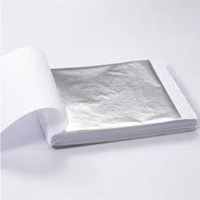 A.K COLLECTION SILVER LEAF GLIDING FOIL 3X3 INCHES [100] SHEETS WARQ/ P-A86