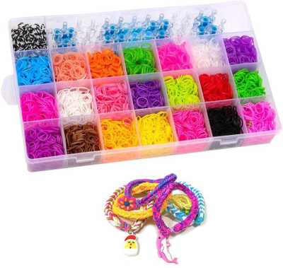 Vibgyor Products CLICK Colourful DIY 4200 Rubber Bands with Rainbow Loom Band Kit