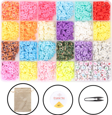 ambitieux DIY Bracelet Making Kit 22 clay beads with alphabet and accessories