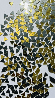 MAHANT TRIANGLE SHAPE GOLDEN MIRROR for mandala art & craft 6MM 50GM 650PIECE