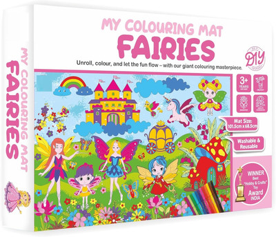 ZWINKO My Colouring MAT for Kids Reusable and Washable.(Fairies Theme)