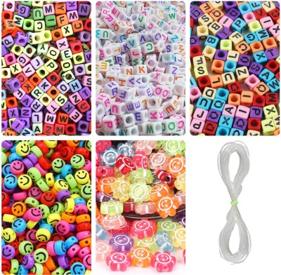 REGLET DIY 1050 Alphabet Beads (3 types) & 130 Emojis (2 types) for Bracelet Jewellery