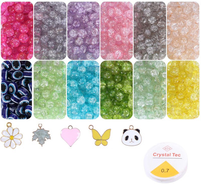 ambitieux 12 crackle charms glass beads