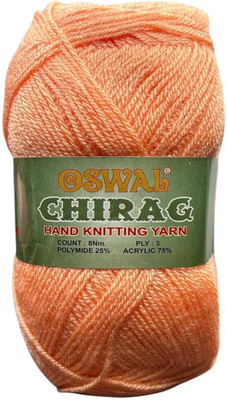 JEFFY Chirag Wool Ball Hand Knitting Wo ol/Art (Peach Shade no-10, 200 Gram)