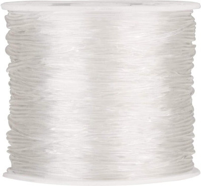 PriyaBeads Clear Crystal Elastic Cord Thread for Beading& Jeweller Making 100Mtrs (0.70mm)