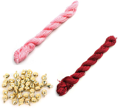 Crafts Haveli Nylon Cord 30 Mtr Knot Macrame Braided String 1mm Nylon Baby Pink Magenta