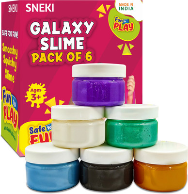 sneki Pack of 6 Galaxy DIY Slime Scented Gel Jelly Toy Set Kit For Kids Girls Boy