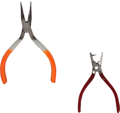 Crafts Haveli Jewellery Making Tool Kit Combo Set of Long Flat Nose & Punch Plier