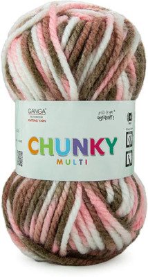 KYSS Ganga chunky multi Knitting Wool, mottu 600 gram ( 1 ball/ 100 gram)Shade no-10