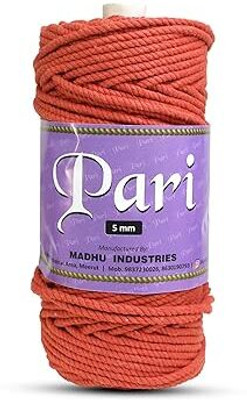 Macrame Cords Pari Dori Thread | 5mm Twisted (3Ply) | Rust | Approx 100 Metres | 1kg Spool