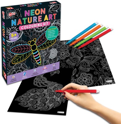 Little Berry Neon Nature Mandala Art Kit for Adult - Mandala Colouring Art Craft Kit for Kids